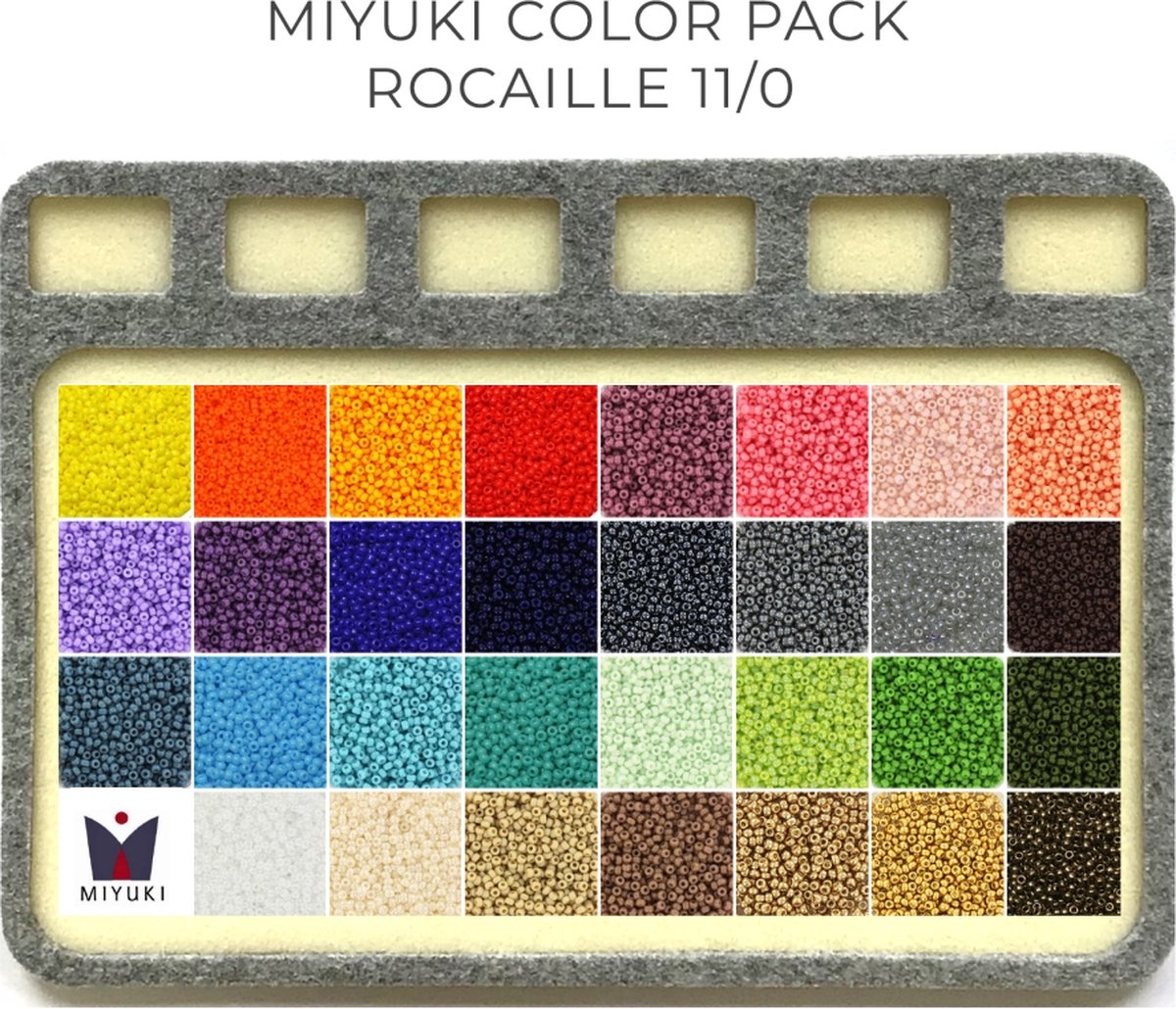 Miyuki rcailles 11/0 kralenpakket | 31 kleuren van 5 gram | Incluief gratis E-book en kralenmatje